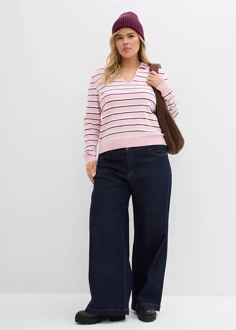 Maglione con colletto polo, bonprix