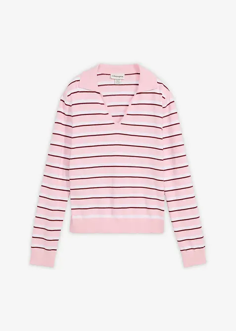 Maglione con colletto polo, bonprix