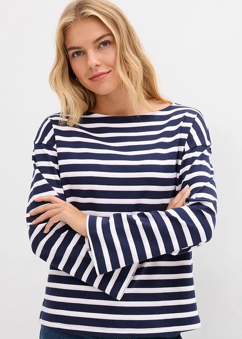 Maglia a maniche lunghe in puro cotone biologico, bonprix