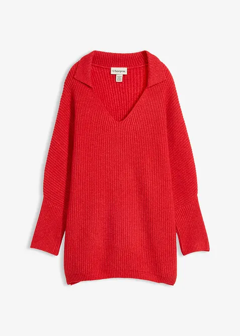 Maglione oversize con colletto polo, bonprix