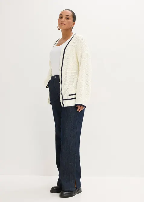 Cardigan a maglia grossa in misto cotone, bonprix