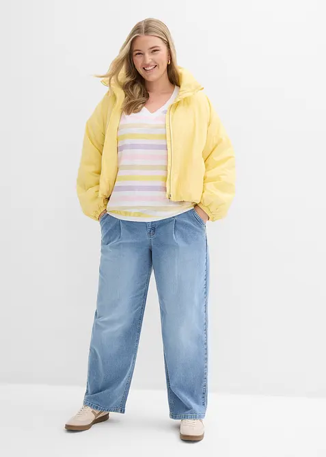 Maglia in cotone biologico fiammato con maniche a 3/4, bonprix