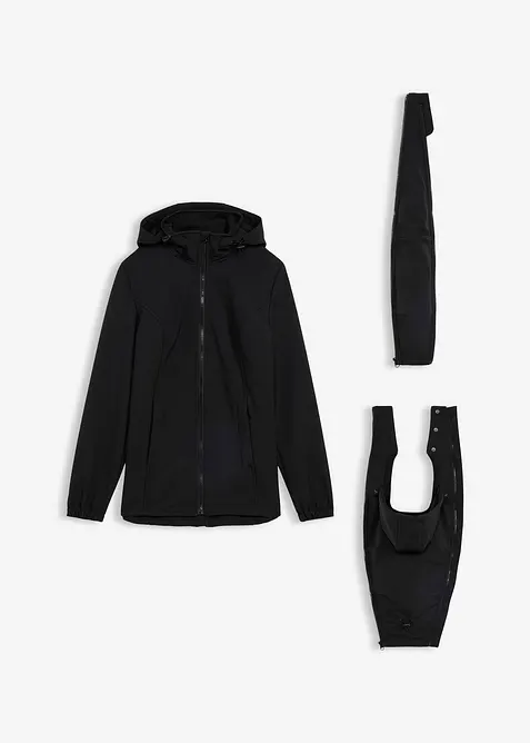 Softshell pr&eacute;maman 4 in 1 con inserto babywearing per portare davanti e dietro, bonprix