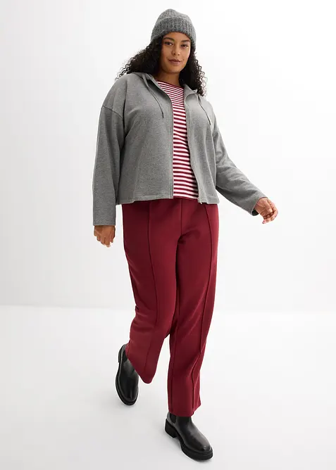 Felpa con zip in puro cotone biologico, bonprix