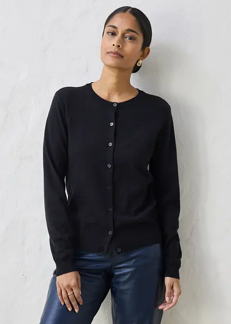 Cardigan in misto seta, bonprix