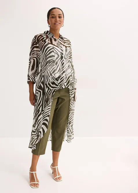 Camicia lunga in chiffon, bonprix