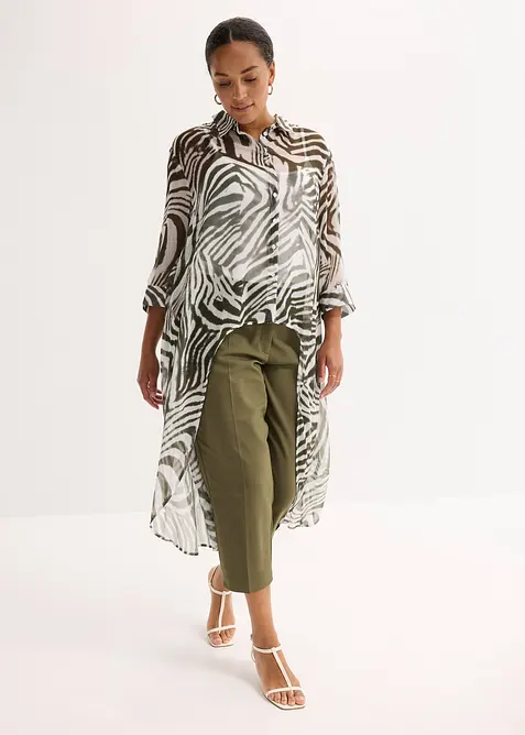 Camicia lunga in chiffon, bonprix