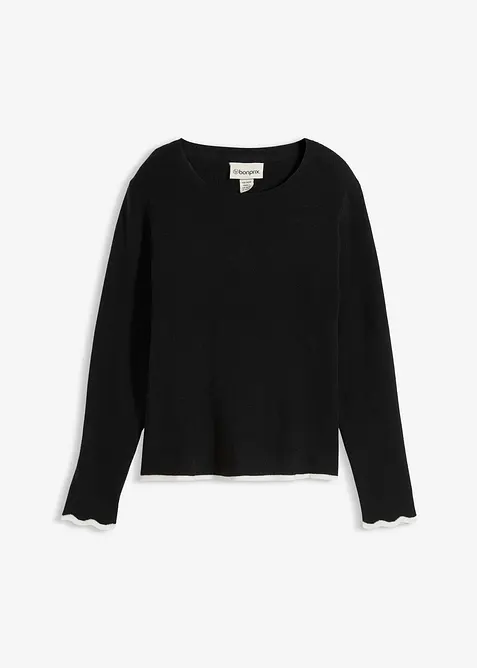 Maglietta in maglia con fondo a contrasto, bonprix