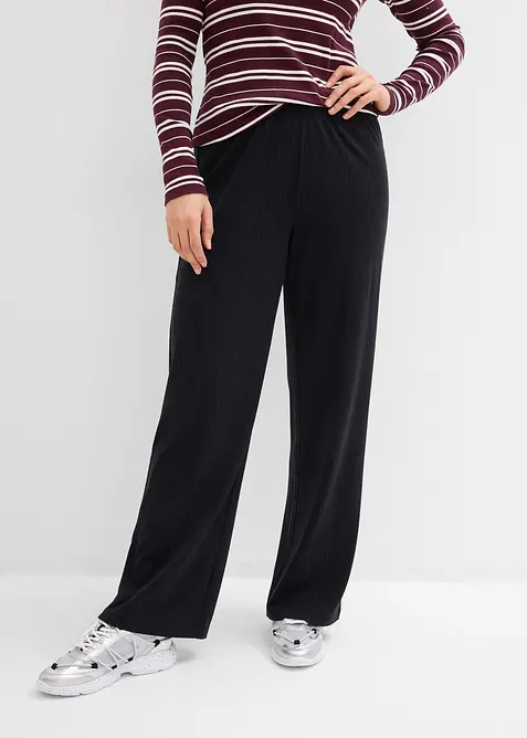 Pantaloni in jersey a coste (pacco da 2), bonprix