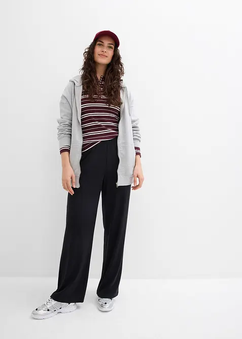 Pantaloni in jersey a coste (pacco da 2), bonprix
