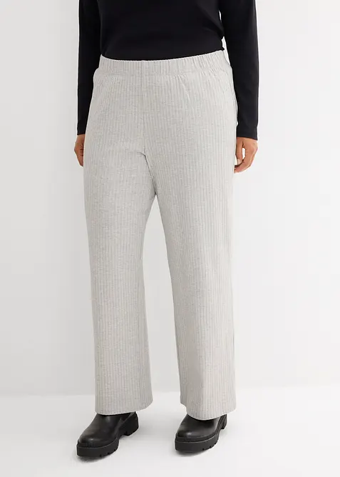 Pantaloni in jersey a coste (pacco da 2), bonprix