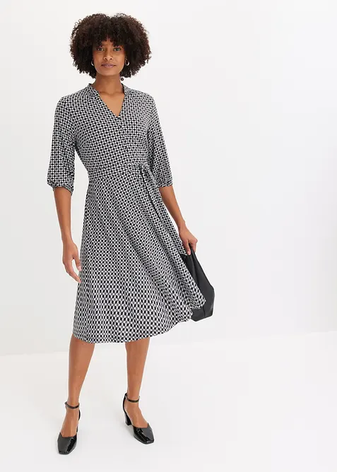 Abito di jersey con cintura da annodare, bonprix