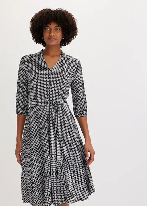 Abito di jersey con cintura da annodare, bonprix