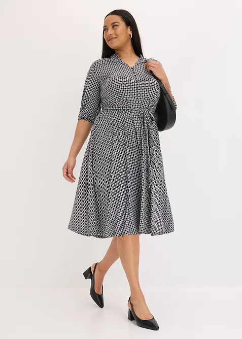 Abito di jersey con cintura da annodare, bonprix