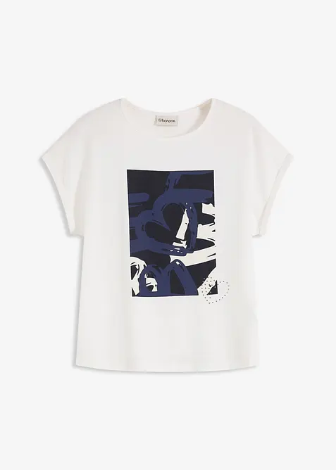 Maglia con viscosa e strass, bonprix