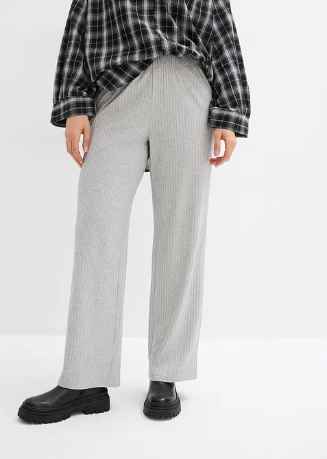 Pantaloni in jersey a coste (pacco da 2), bonprix