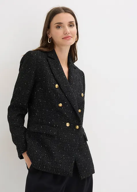 Blazer doppiopetto in boucl&eacute;, bonprix