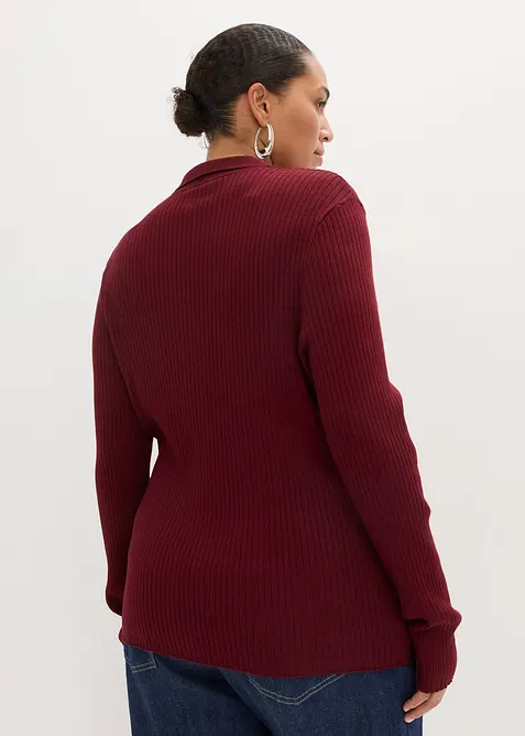 Maglione a coste in misto viscosa, bonprix