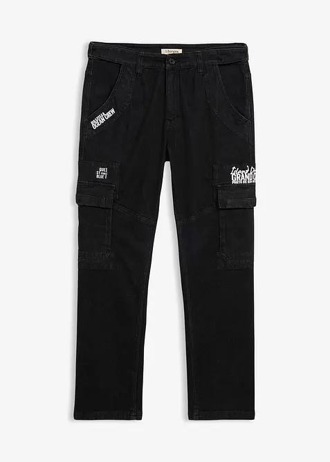 Jeans cargo elasticizzati con cinta comoda relaxed fit, straight, bonprix