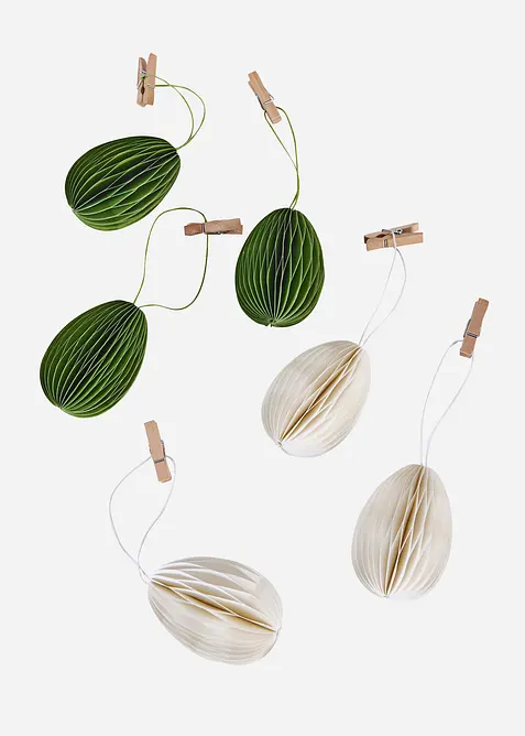 Decorazione da appendere con uova di carta (pacco da 6), bonprix