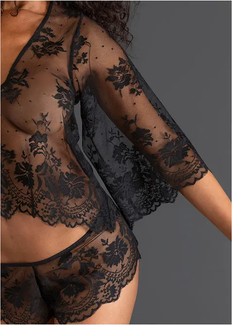 Top a maniche lunghe e panty (set 2 pezzi), bonprix