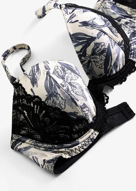 Reggiseno con coppe preformate in satin fantasia, bonprix