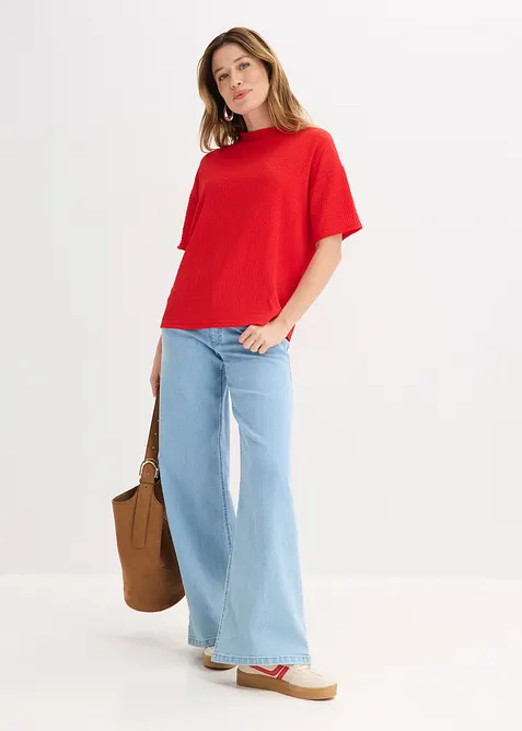 Maglia in cr&ecirc;pe strutturato, bonprix