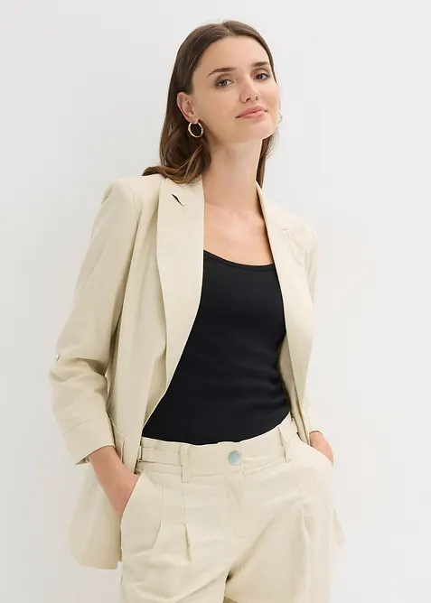 Blazer in misto lino, bonprix