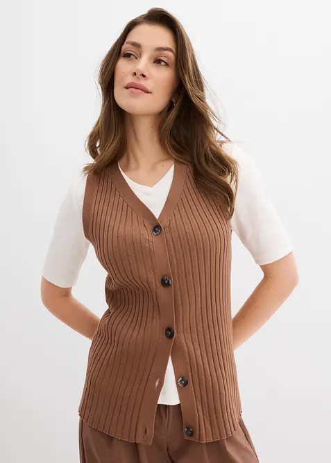 Gilet in maglia a coste, bonprix