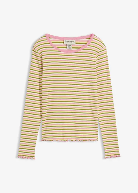 Maglia a costine a righe in cotone biologico, bonprix