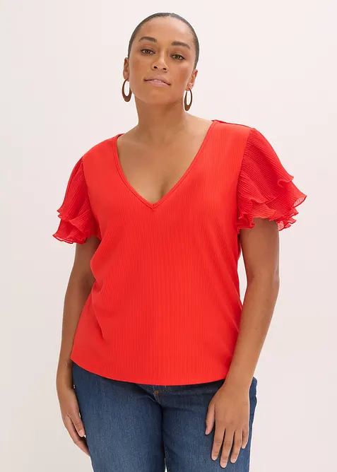 Maglia con volant, bonprix