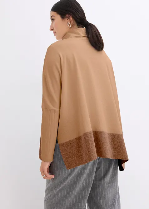Maglione poncho in filato fine, bonprix