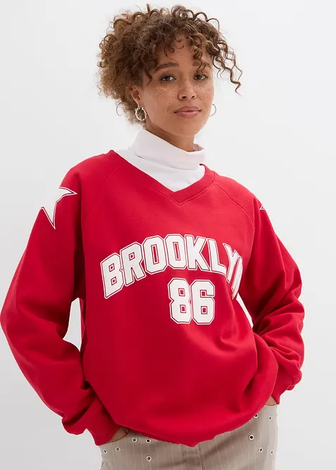 Felpa oversize in misto cotone morbido, bonprix