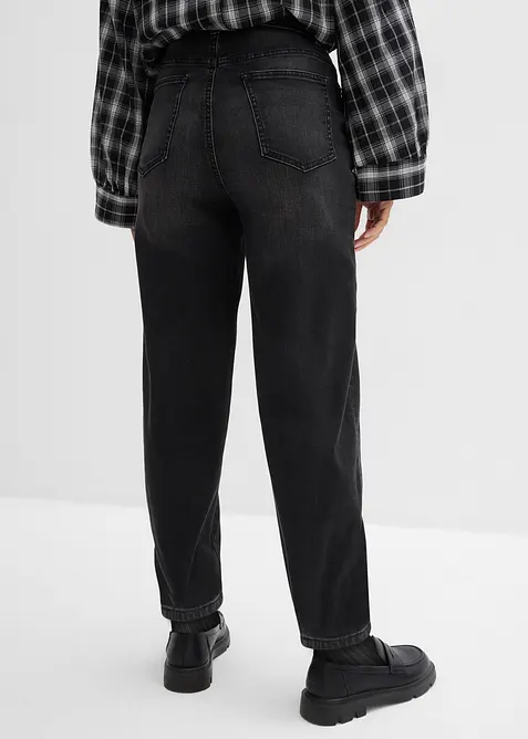 Jeans barrel shape in cotone biologico, vita alta, bonprix