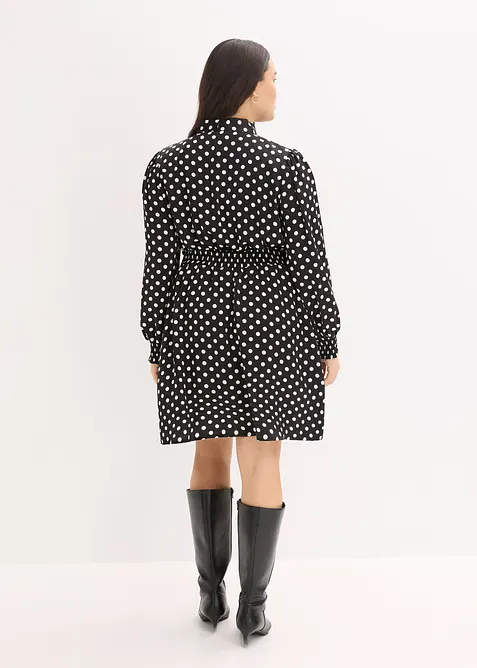 Abito in satin fluente con fiocco al collo, bonprix