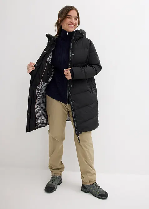 Piumino lungo con fodera in fantasia idrorepellente, bonprix