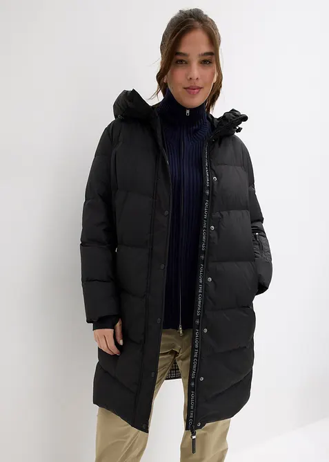 Piumino lungo con fodera in fantasia idrorepellente, bonprix