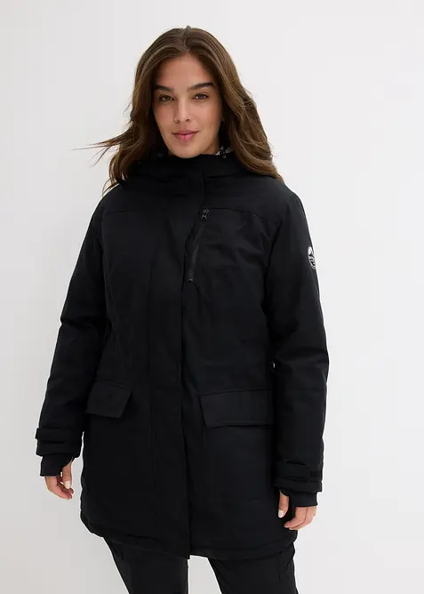 Parka tecnico con pile teddy e cappuccio, impermeabile, bonprix