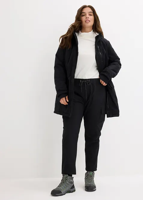 Parka tecnico con pile teddy e cappuccio, impermeabile, bonprix