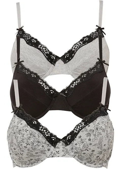 Reggiseno con ferretto e cotone biologico (pacco da 3), bonprix