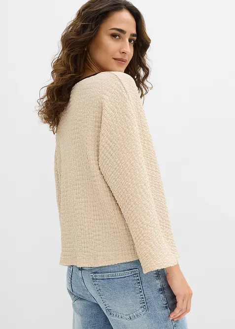 Maxi maglia con profili a contrasto, bonprix