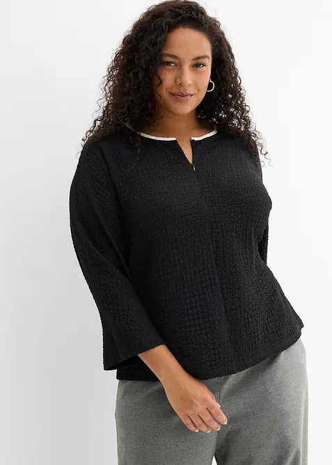 Maxi maglia con profili a contrasto, bonprix