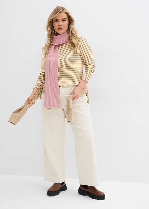 Maglia a costine a righe in cotone biologico, bonprix