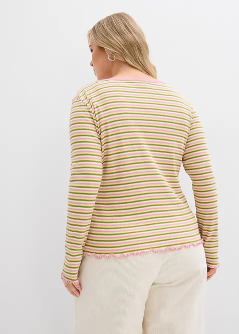 Maglia a costine a righe in cotone biologico, bonprix