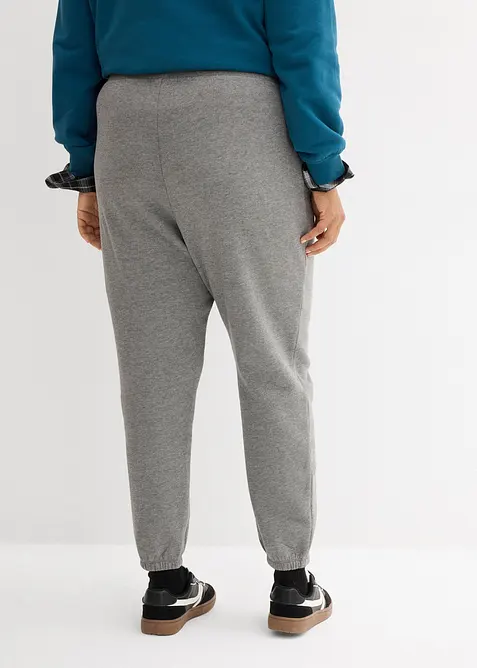 Pantaloni in felpa di puro cotone biologico con cavallo basso, bonprix