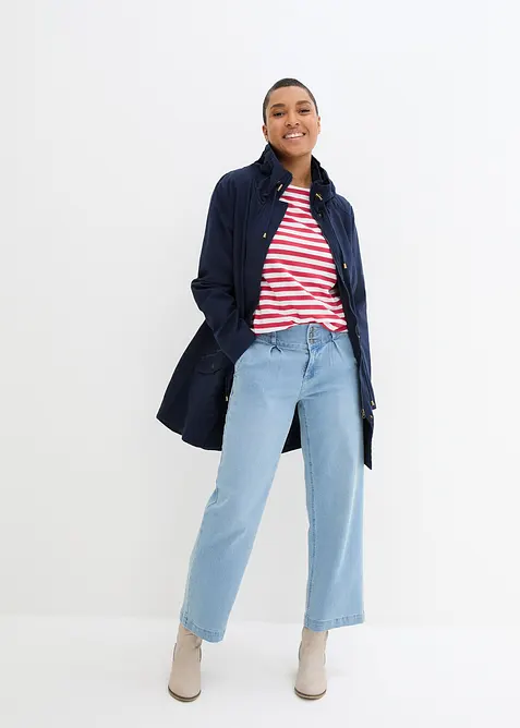 Parka corto in cotone a collo alto con coulisse, bonprix