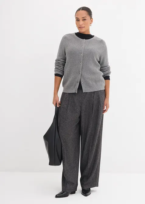 Cardigan in misto lana con bottoni decorativi, bonprix