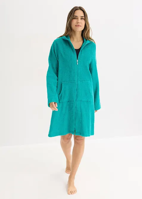 Accappatoio in spugna di cotone biologico con cerniera, bonprix