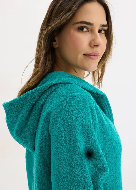 Accappatoio in spugna di cotone biologico con cerniera, bonprix