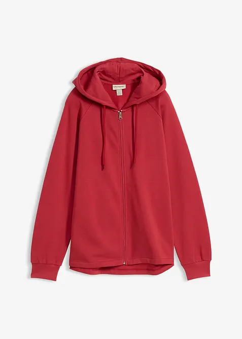 Felpa con zip in puro cotone biologico, bonprix